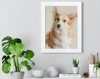 Retrato personalizado de mascota en acuarela a partir de una foto, regalo personalizado único, monumento a la mascota, recuerdo de los amantes de los perros y gatos, elija entre el marco del lienzo del póster