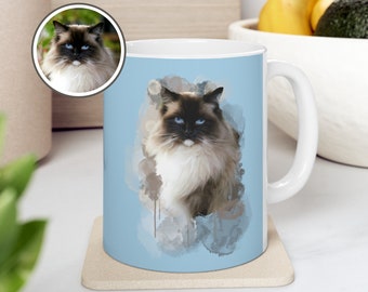 Mug personnalisé pour animal de compagnie Mugs personnalisés pour chien et chat pour les amoureux des animaux de compagnie Tasses à café personnalisées avec photo d'animal de compagnie, cadeaux chien et papa