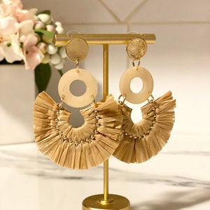 Natural Circle Disk Earrings