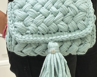 Tiffany Puff Stitch Crochet Bag with Shoulder Strap