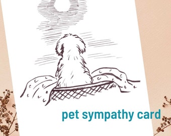 Dog Sympathy Card PDF, Printable Pet Loss Sympathy Card, Dog Grief Card