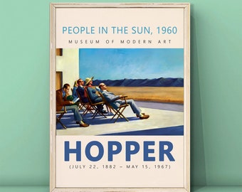 Edward Hopper People in the Sun, 1963  Print Wall Art,Hopper Painting,Vintage Wall Decor,Vintage People in the Sun Poster,DIGITAL DOWNLOAD