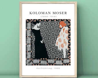 Koloman Moser Vorfrühling, 1900 Print,Koloman Moser Poster,portrait paintings of women,Moser Painting,Art Nouveau women,DIGITAL DOWNLOAD