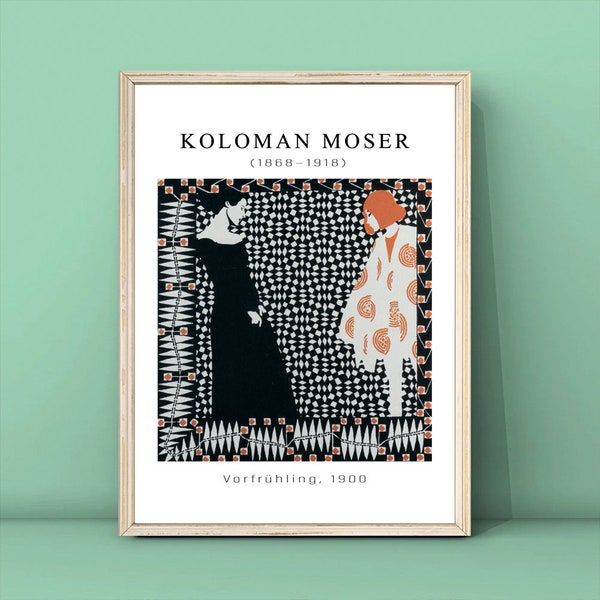 Koloman Moser Vorfrühling, 1900 Print,Koloman Moser Poster,portrait paintings of women,Moser Painting,Art Nouveau women,DIGITAL DOWNLOAD