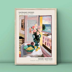 Henri Matisse, Rosas de Safrano en la ventana 1925 Impresión, Pintura Matisse, Cartel de la ventana Matisse, Impresión Matisse, DESCARGA DIGITAL