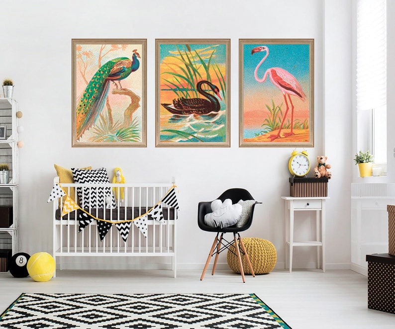 Printable Set Of 3 Vintage Bird Printdownloadable Nursery Etsy printable-set-of-3-vintage-bird-printdownloadable-nursery-etsy