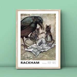 Arthur Rackham Peter Pan in Kensington Gardens Print,Vintage illustrations Animal Poster,Vintage Animal Poster,DIGITAL DOWNLOAD