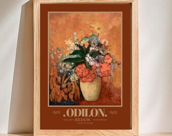 オディロン・ルドン展ポスター - ターコイズの花瓶 - 静物画 - 花
