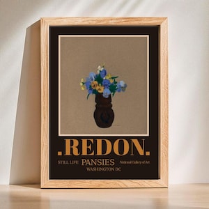 Impresión de Pensamientos de Odilon Redon, Pintura de Redon, Póster de Flores de Redon, Pintura de Naturaleza Muerta, Pastel de Flores, Póster de Flores en un Jarrón, DESCARGA DIGITAL