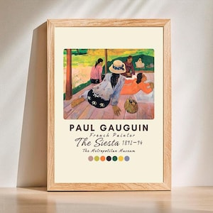 Paul Gauguin The Siesta, 1892–94 Print Wall Art,Gauguin Painting Post-Impressionist paintings,Polynesia by Paul Gauguin,DIGITAL DOWNLOAD.