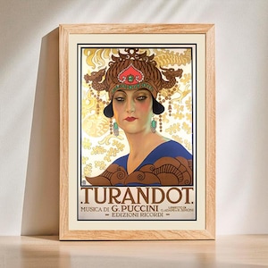 Póster de Turandot de Leopoldo Metlicovitz, Impresión de Turandot, Póster de Giacomo Puccini, Impresión Art Nouveau, Póster de la ópera de Turandot, DESCARGA DIGITAL