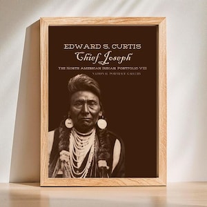 Edward Sheriff Curtis Chief Joseph Print,Curtis Photograph,Vintage Photograph,American Indian Poster,Indian Man Print,DIGITAL DOWNLOAD
