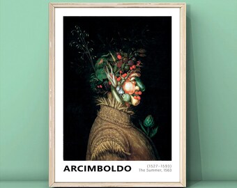 Impression d'art d'été de Giuseppe Arcimboldo, peinture d'Arcimboldo, peintures d'allégories du printemps, affiche les quatre saisons, TÉLÉCHARGEMENT NUMÉRIQUE.