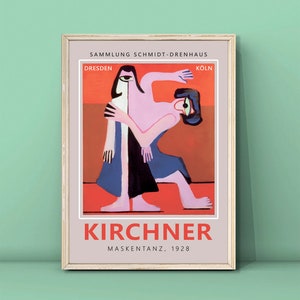 Ernst Ludwig Kirchner Maskentanz 1928 Print,Dance by Ernst Ludwig Kirchner,Paintings by Ernst Ludwig Kirchner,Dance Poster,DIGITAL DOWNLOAD.
