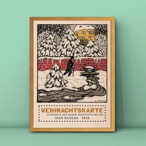 Carl Krenek Weihnachtskarte Poster,Vintage Winter Druck,Krenek Malerei,Winter in der Kunst,Weihnachtskarte Poster,Weihnachtsgeschenk,DIGITAL DOWNLOAD.