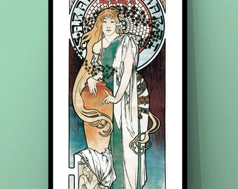 Art Nouveau illustration by Alfons Mucha,Mucha Poster,Posters of Sarah Bernhardt by Alfons Mucha,Art Nouveau women,DIGITAL DOWNLOAD