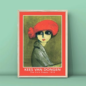 Kees van Dongen The Corn Poppy, 1919 Print,Kees van Dongen Painting,Kees van Dongen Portrait Poster,Girl in Ted Hat Poster,DIGITAL DOWNLOAD