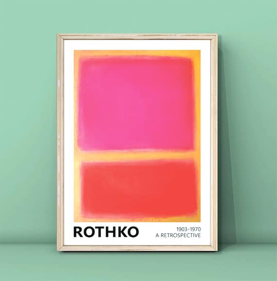 マーク・ロスコ展ポスター：ピンク、レッド、イエローアート（デジタル