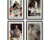 ノーマン・ロックウェル「4つの自由」プリントセット（デジタル