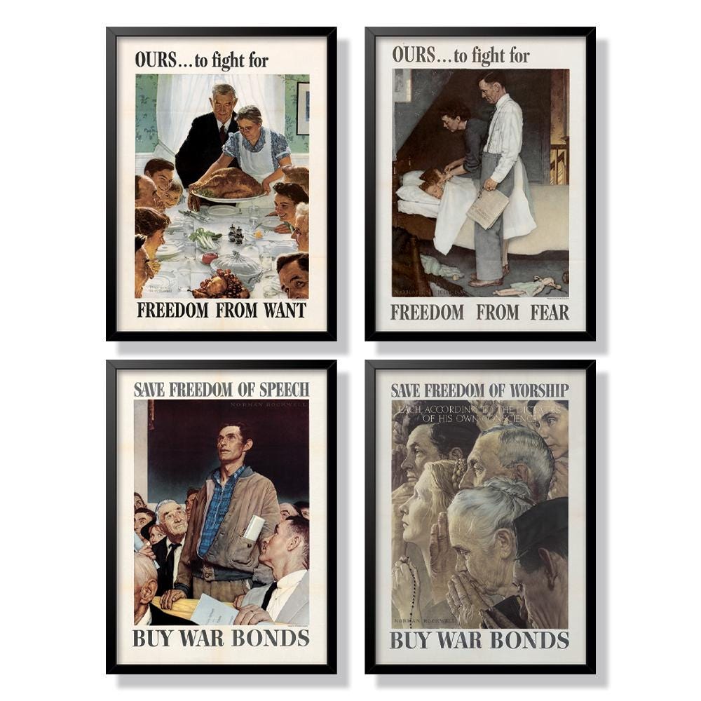Norman Rockwell Vier Freiheiten Druck Set (Digitaler Download) - Etsy  Schweiz, image size:1000x1000