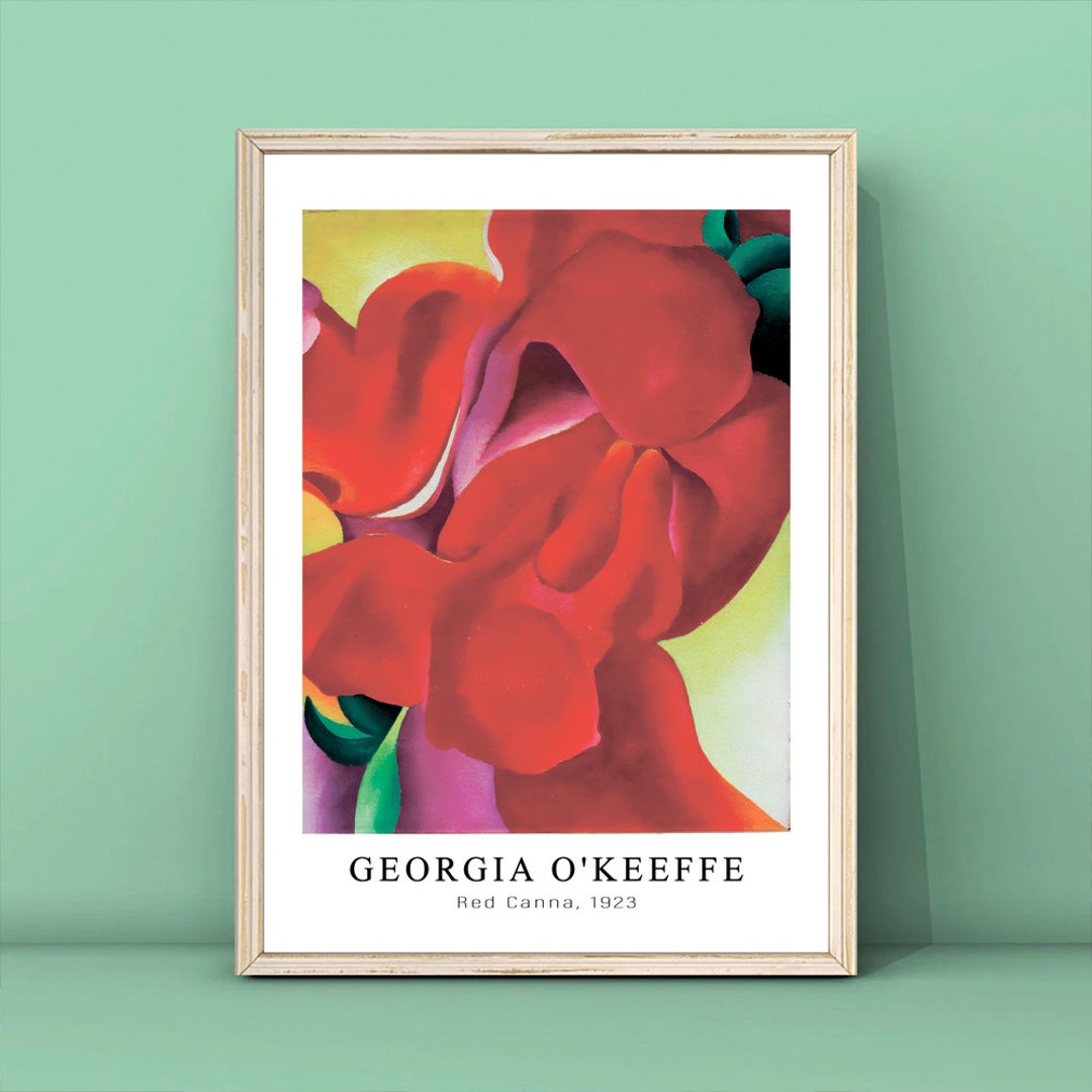 IA O'KEEFFE ポスター Impression Georgia O'Keeffe Red Canna : affiche moderniste vintage