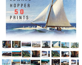 Set of 50 Edward Hopper Print,50 Pieces of Edward Hopper Posters,Edward Hopper Painting,Hopper Wall Art,DIGITAL DOWNLOAD