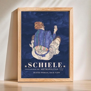 Egon Schiele Sitzende Frau Druck: Vintage Rückenansicht Poster (Digitaler Download)
