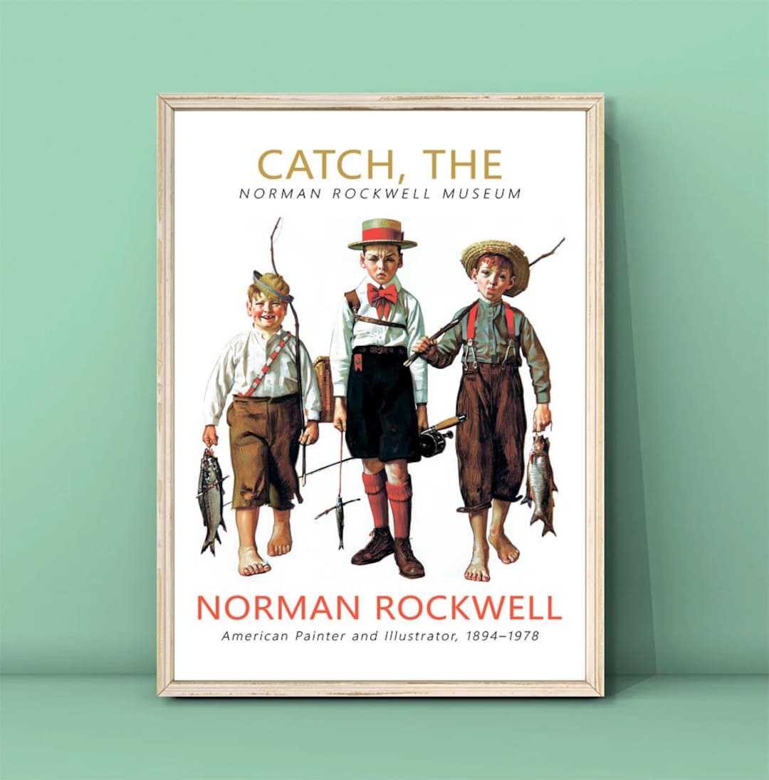 Norman Rockwell Print: Catch, the - Fishing Art (digital Download