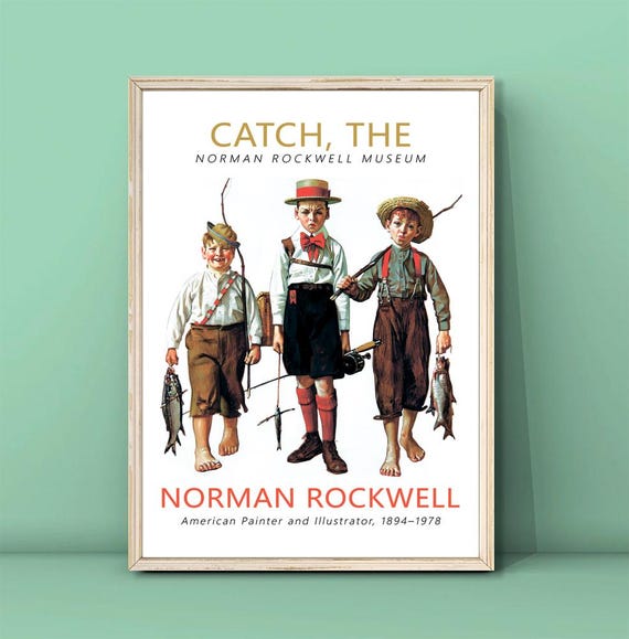 Norman Rockwell Print: Catch, the - Fishing Art (digital Download