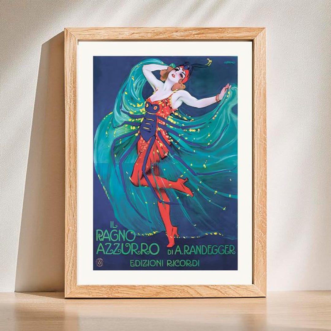 Opera 　Autori・Opere・Interpreti イタリア語版 Leopoldo Metlicovitz Woman Print: Ragno Azzurro Opera Poster