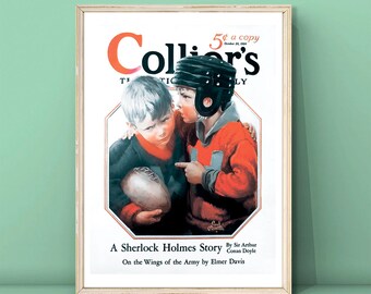 Stampa artistica di football d'epoca: copertina della rivista Collier's (download digitale)