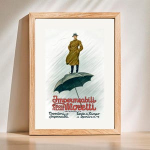 Leopoldo Metlicovitz Print,Lobertoni Impermeabili Poster,Foro Bonaparte Print,The Man on the Umbrella Poster,Moretti Poster,DIGITAL DOWNLOAD
