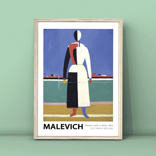 Kazimir Malevich Woman with a Rake, 1928 Print Wall Art,Malevich Poster,Malevich Painting,Abstract Colorful Woman Poster,DIGITAL DOWNLOAD