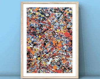 Jackson Pollock Abstract Print,Exhibition Poster,Pollock Abstract Poster,Works by Pollock,Pollock Wall Decor,Museum Poster,DIGITAL DOWNLOAD