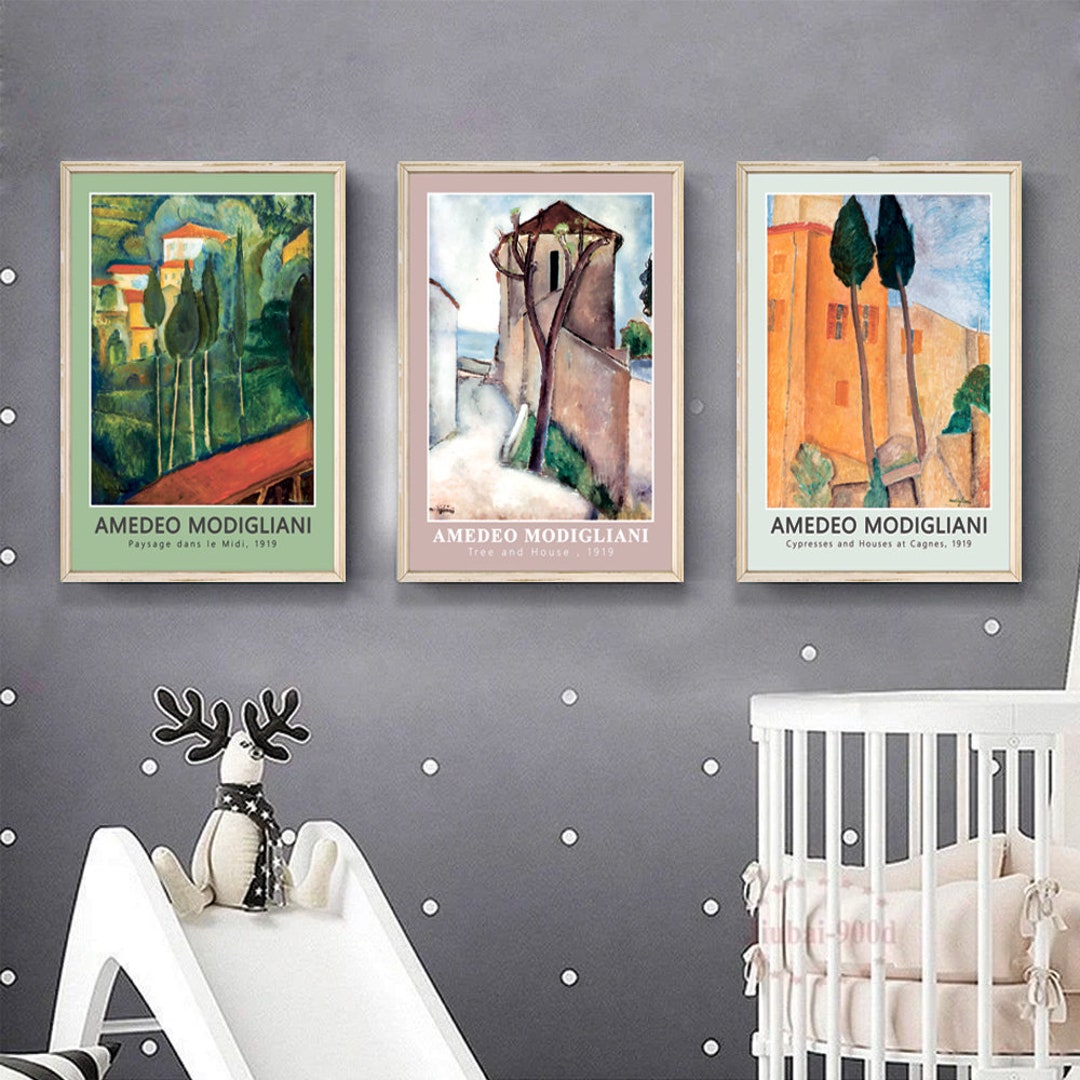 Modigliani Landscape Printable Set of 3 Amedeo Modigliani Landscape Print,instant Download ...