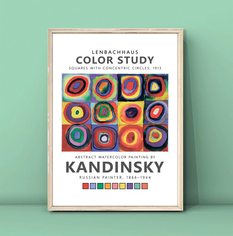 Kandinsky Color Study Print: Squares With Concentric Circles