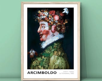Impression d'art de Giuseppe Arcimboldo La Primavera, peinture d'Arcimboldo, peintures des allégories du printemps, affiche les quatre saisons, téléchargement numérique