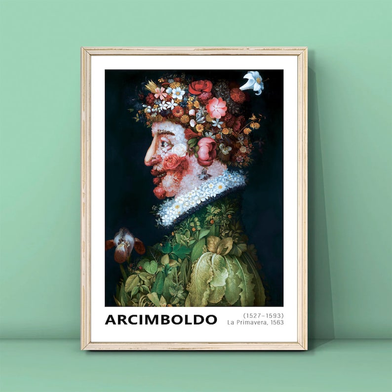 Giuseppe Arcimboldo La Primavera Print,Arcimboldo Painting,Paintings of Allegories of Spring,The Four Seasons Poster,DIGITAL DOWNLOAD image 1