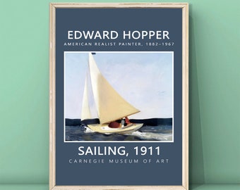 Edward Hopper, Sailing, 1911 Print Wall Art,Hopper Painting,Hopper Vintage Sailboat Poster,Realism Poster,Hopper Wall Art,DIGITAL DOWNLOAD