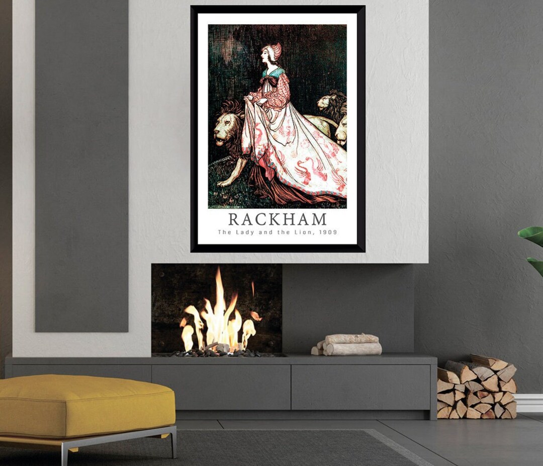 Arthur Rackham the Lady and the Lion Printrackham - Etsy
