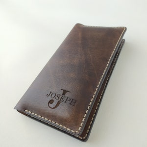 Personalized Wallet Phone Holder, Genuine Leather Long Wallet,  Engraved Leather,Man Bifold Wallet leather, Phone Pocket For Men And Women