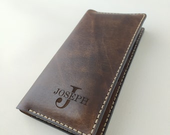 Soporte para teléfono con billetera personalizada, billetera larga de cuero genuino, cuero grabado, cuero de billetera plegable para hombre, bolsillo para teléfono para hombres y mujeres