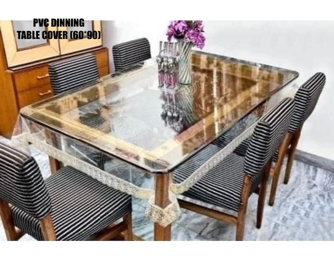 PVC 6 Seater Transparent Dining Table Cover by RJ BEDDING - Etsy