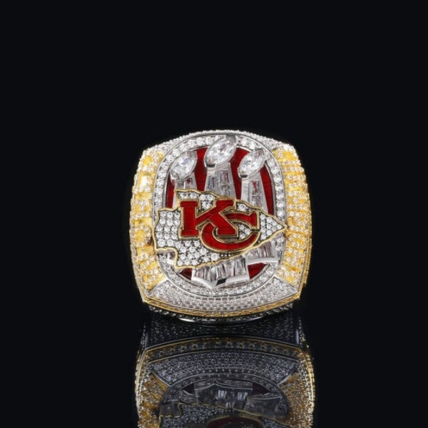 Bague Super Bowl des Chiefs de Kansas City 2022 - Série ultra premium, bague classe homme, bague cadeau pour lui, cadeau Saint-Valentin