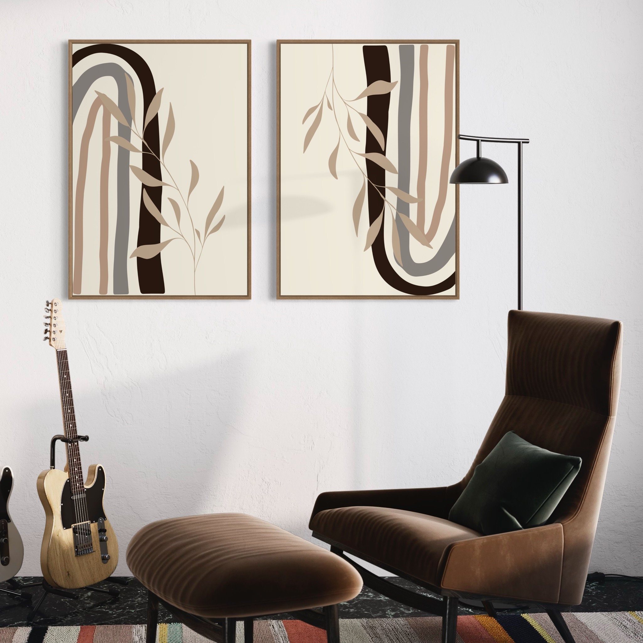 Boho Wall Art Set Boho Art Set of 2 Prints Printable Modern Art Boho ...
