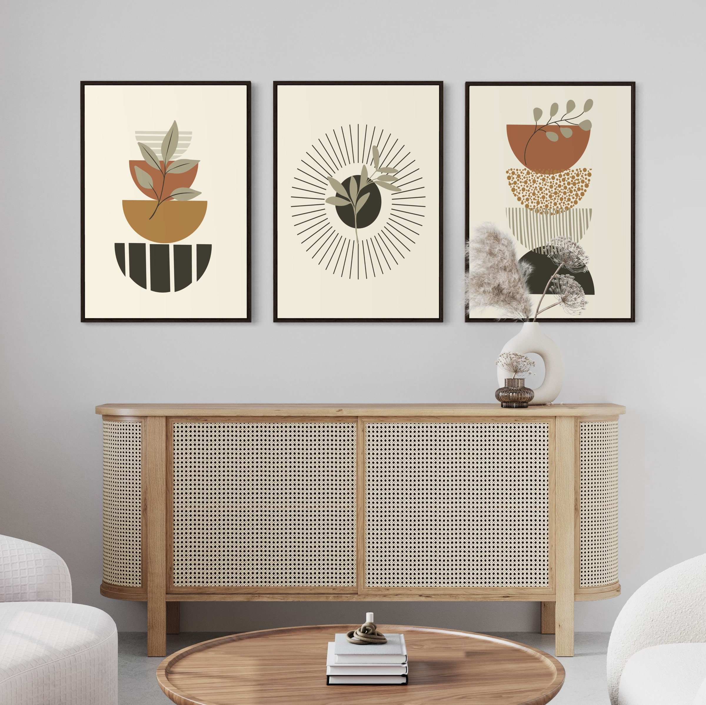 Boho Wall Decor Set of 3 Prints, Boho Wall Art, Boho Abstract Art ...