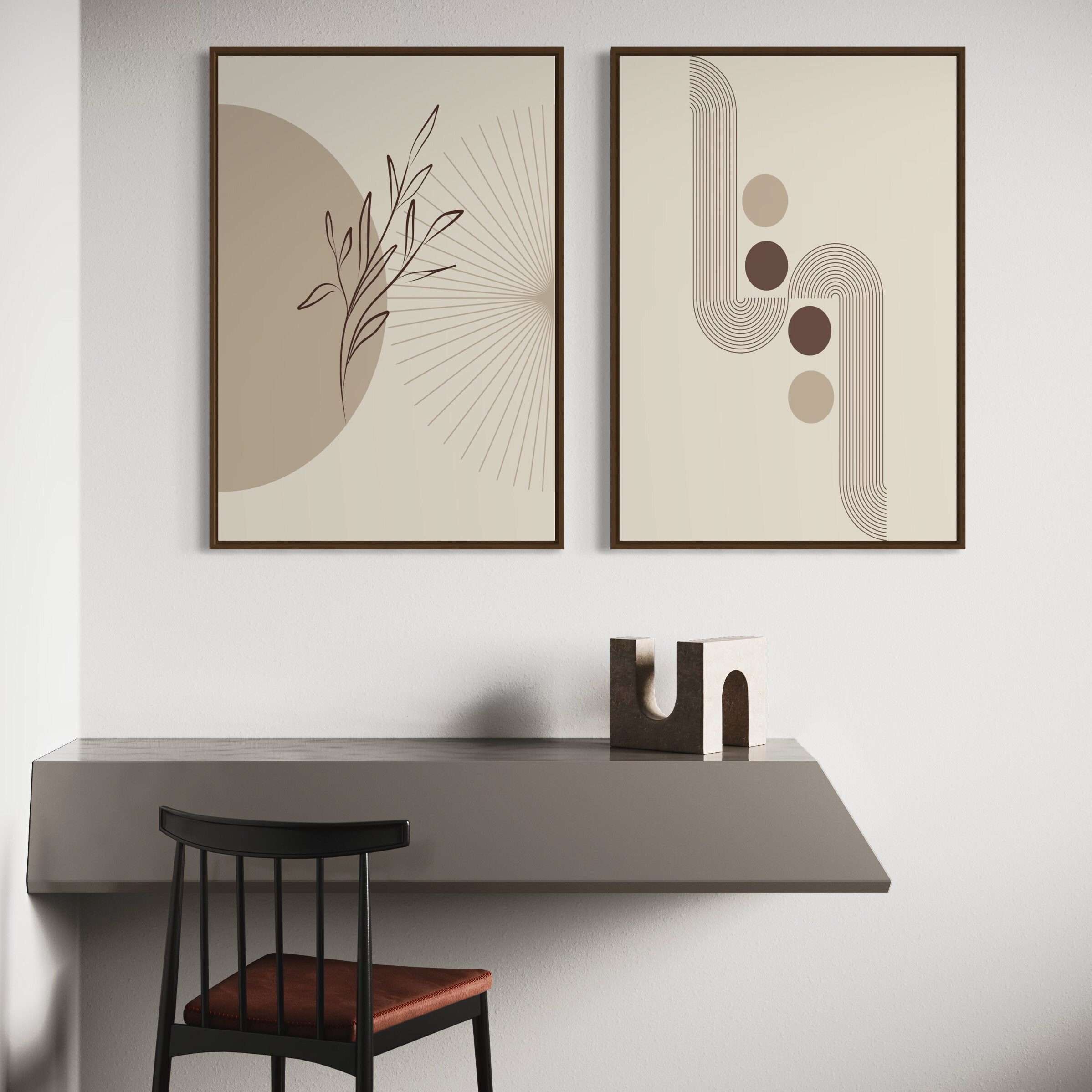 Boho Abstract Wall Art Prints, Boho Wall Decor, Set of 3 Prints, Boho ...