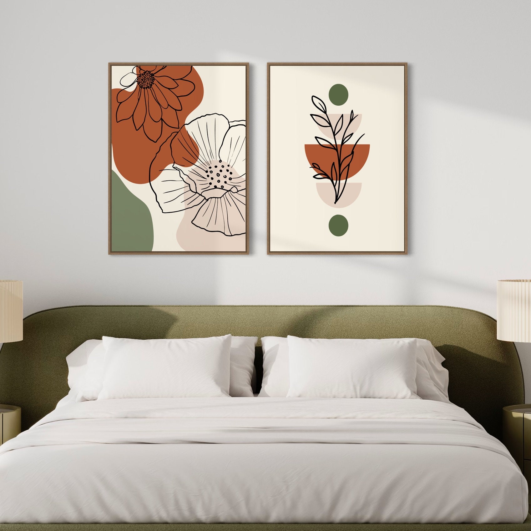Boho Abstract Wall Art Prints, Boho Wall Decor, Set of 2 Prints, Boho ...