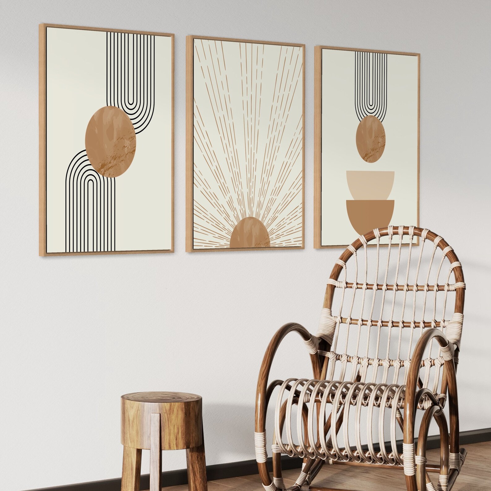 Boho Wall Art Set Boho Art Set of 3 Prints Printable Modern Art Minimal ...
