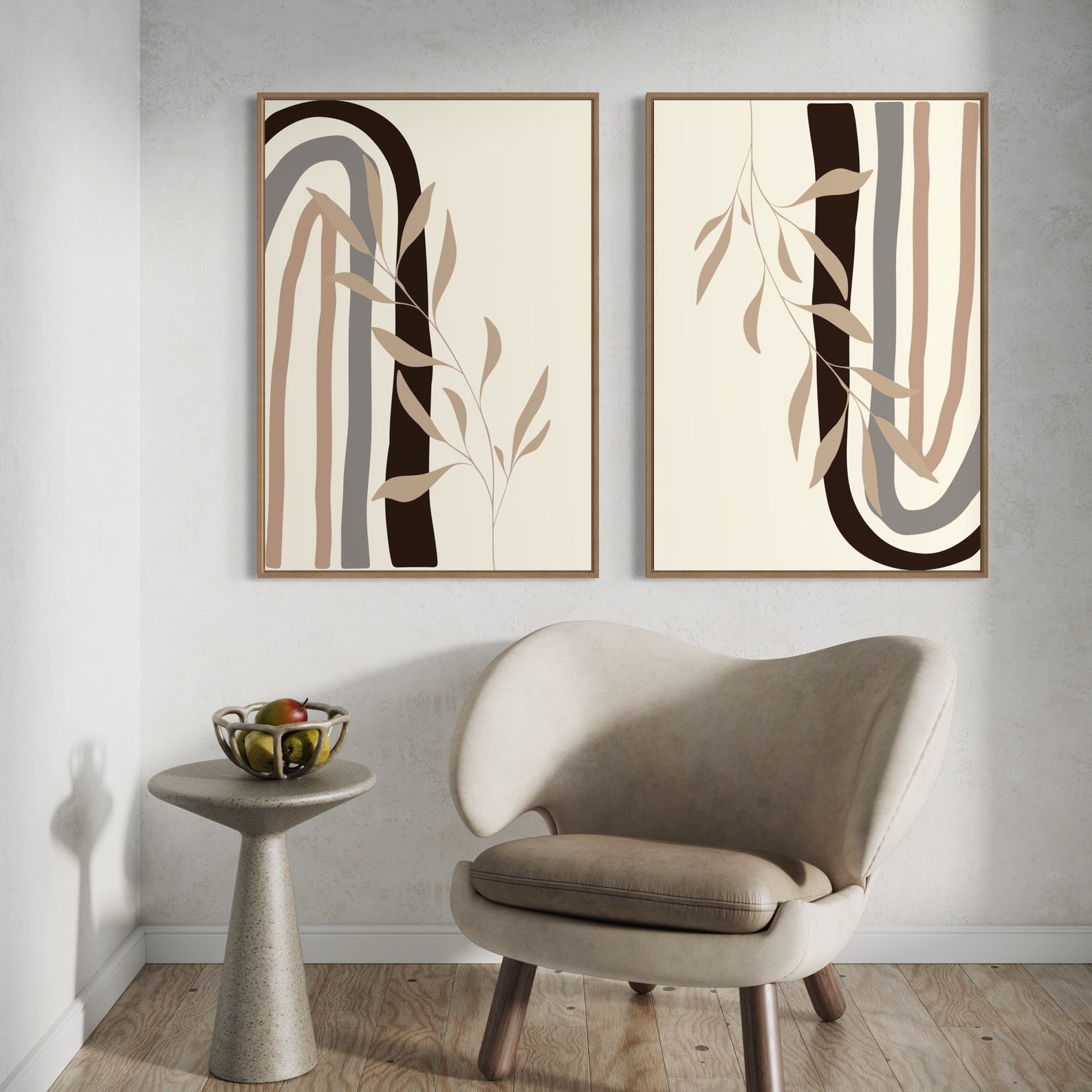 Boho Wall Art Set Boho Art Set of 2 Prints Printable Modern Art Boho ...